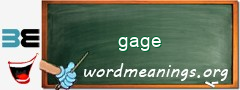 WordMeaning blackboard for gage